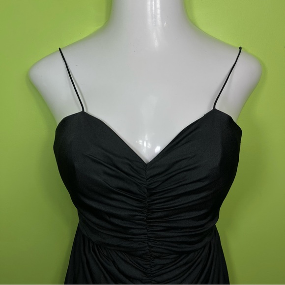 Miss Elliette California black ruched vintage dress size 6 - Picture 2 of 7